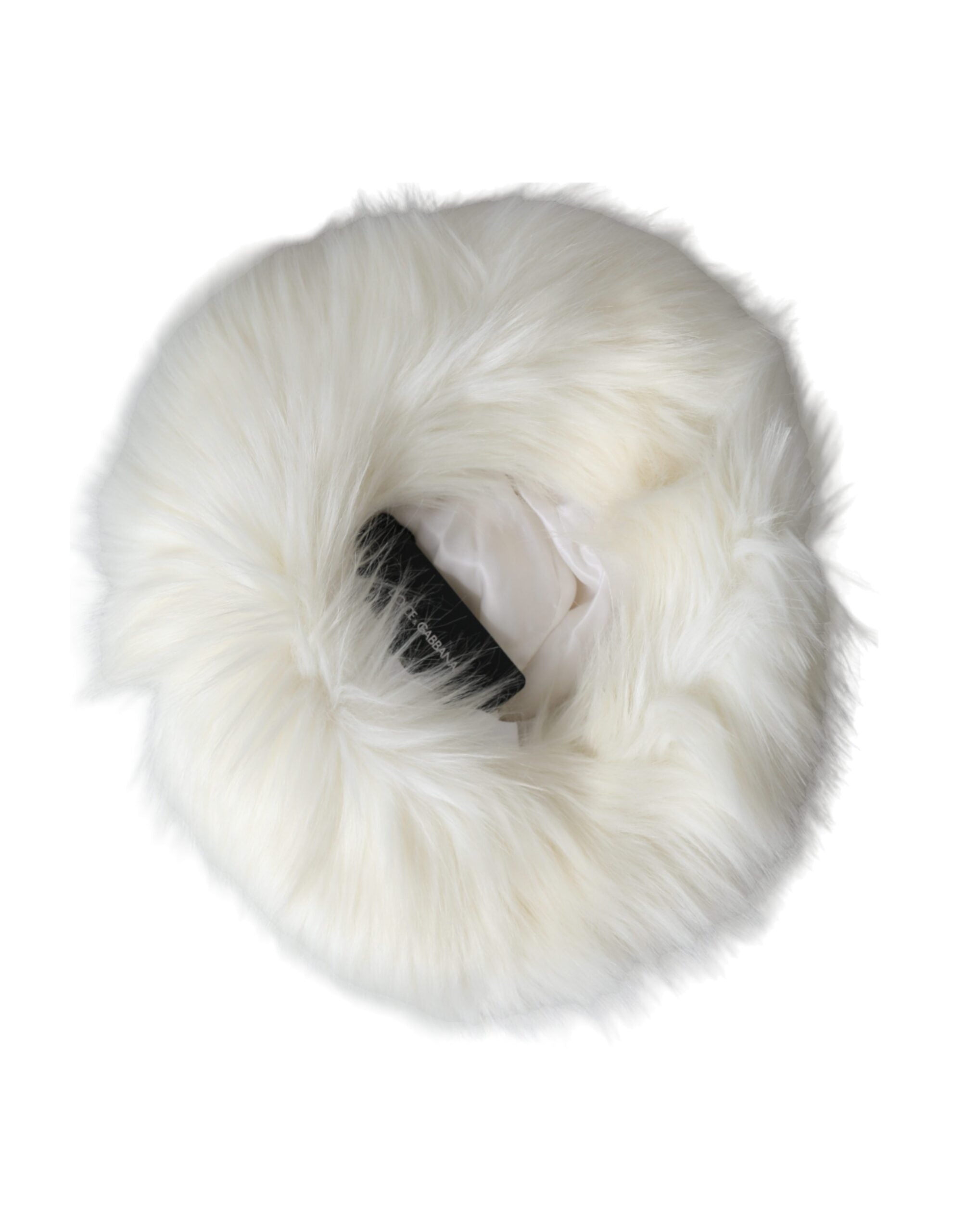 White Acrylic Fur Ladies Bucket Hat