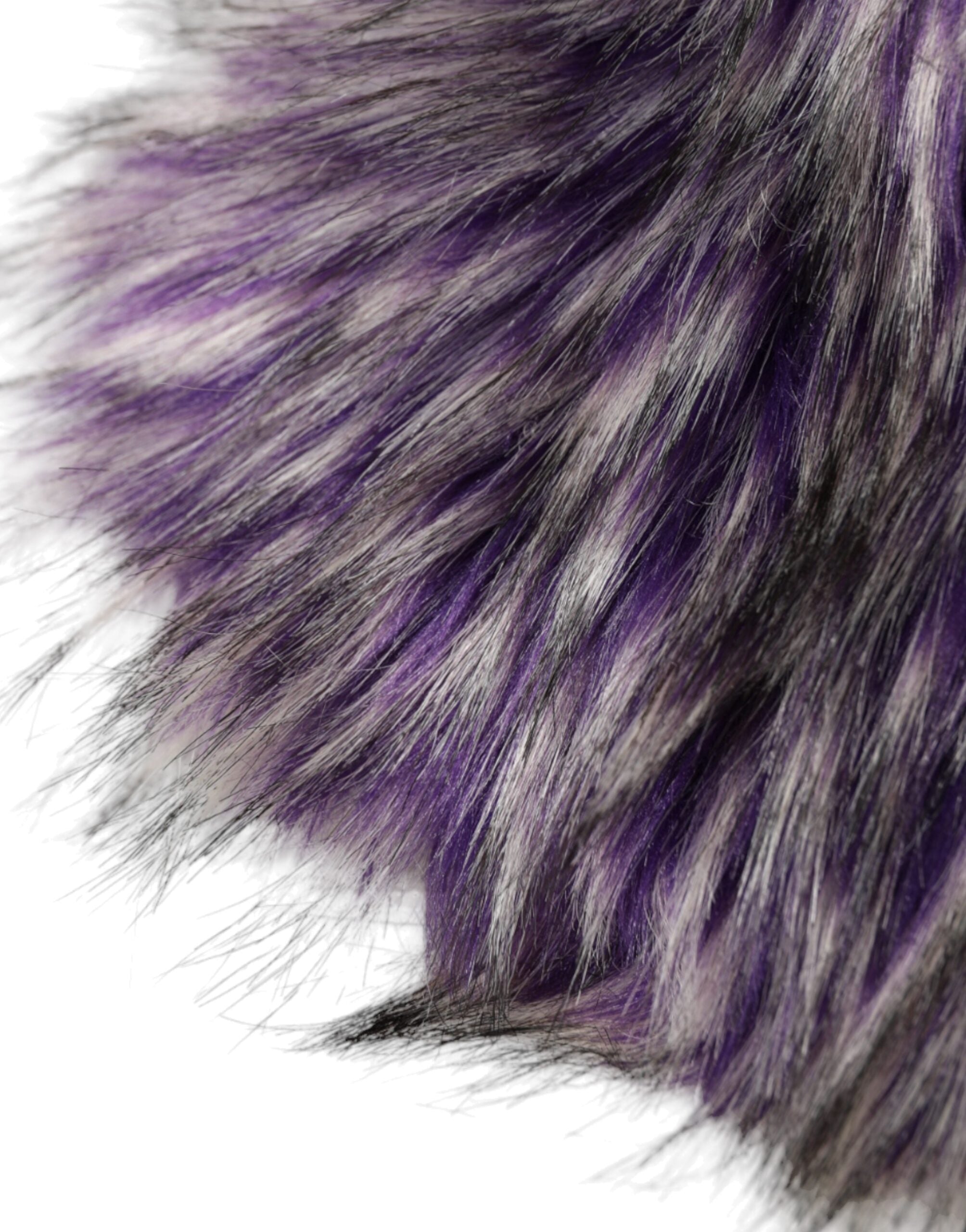 Purple faux fur full-head hat