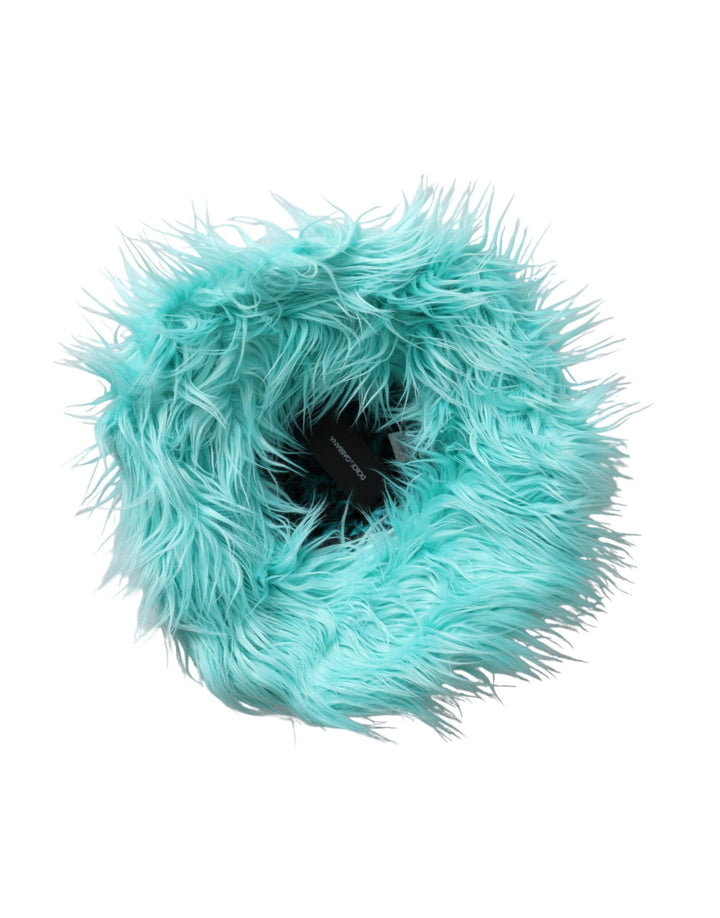 Mint Green Acrylic Fur Ladies Bucket Hat