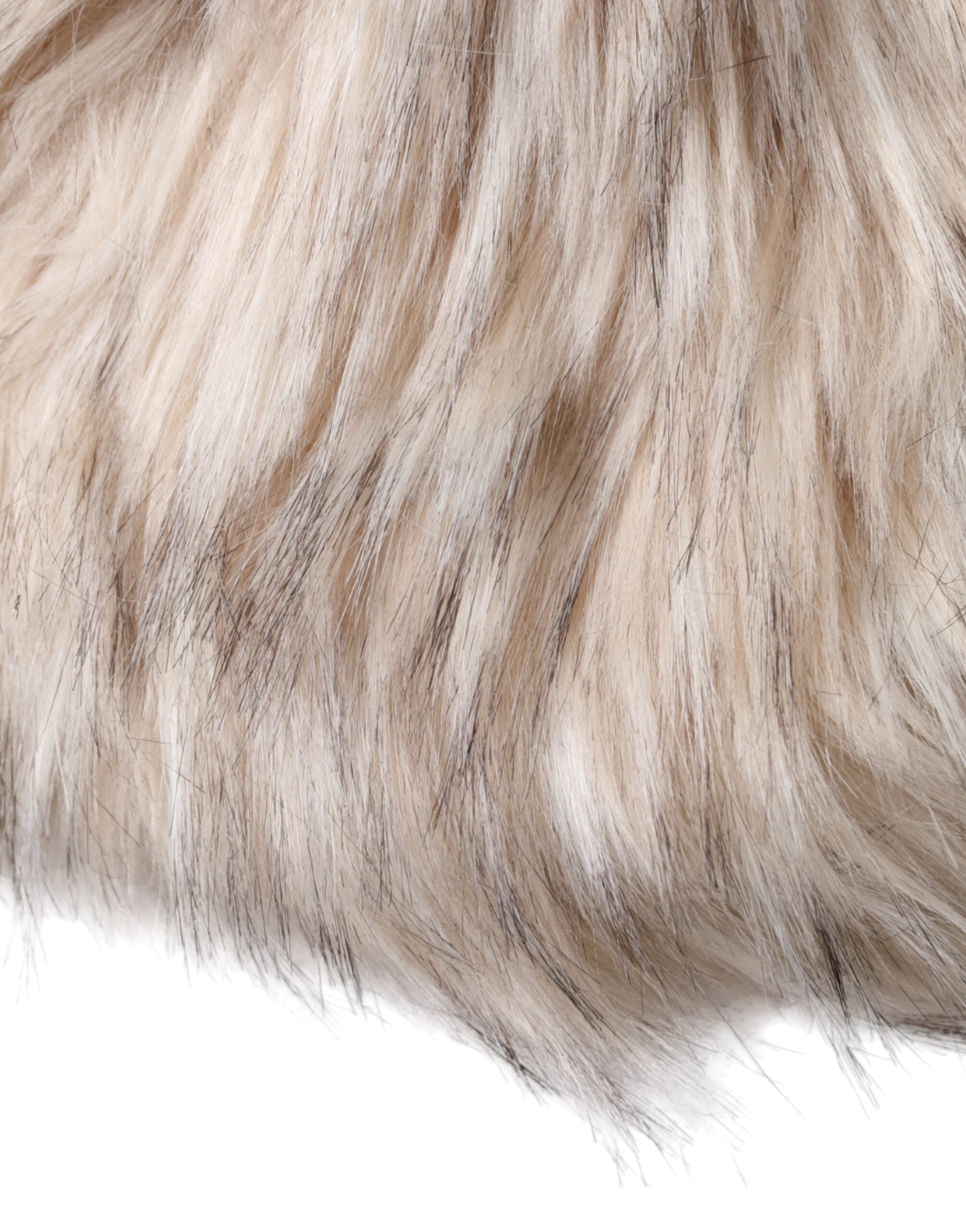 Beige Acrylic Fur Women Bucket