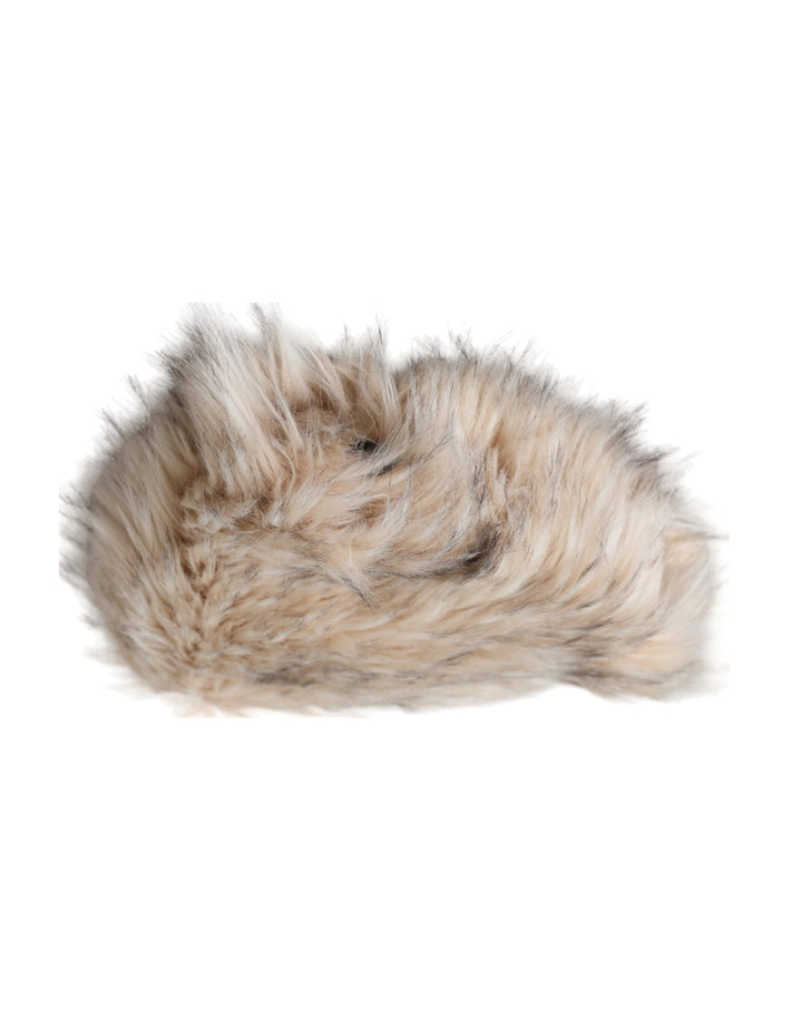 Beige Acryl Pelz Frauen Eimer
