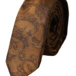 Brown Floral 100% Silk Adjustable Men's Tie