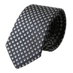 Black patterned men's tie made of 100% silk