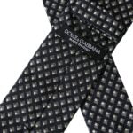 Black patterned men's tie made of 100% silk