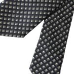 Black patterned men's tie made of 100% silk
