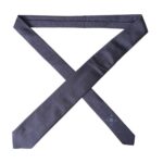 Navy blue patterned silk tie for men, adjustable