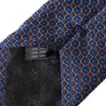 Navy blue patterned silk tie for men, adjustable