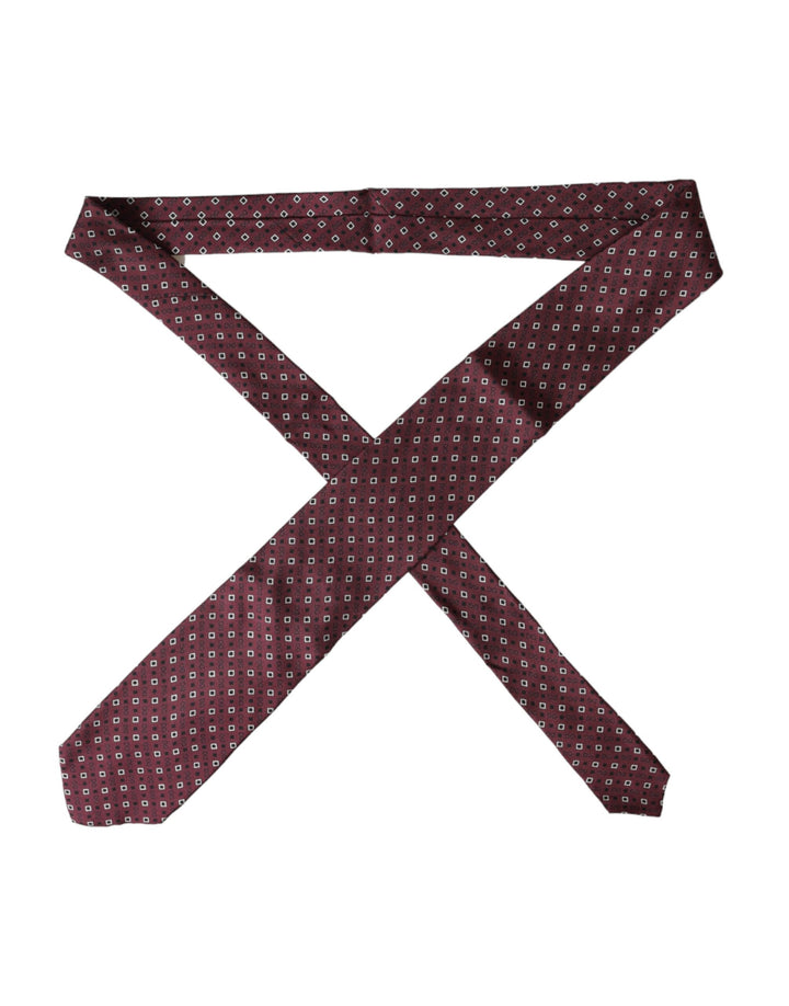 Chestnut brown silk tie with brand logo, adjustable, for men