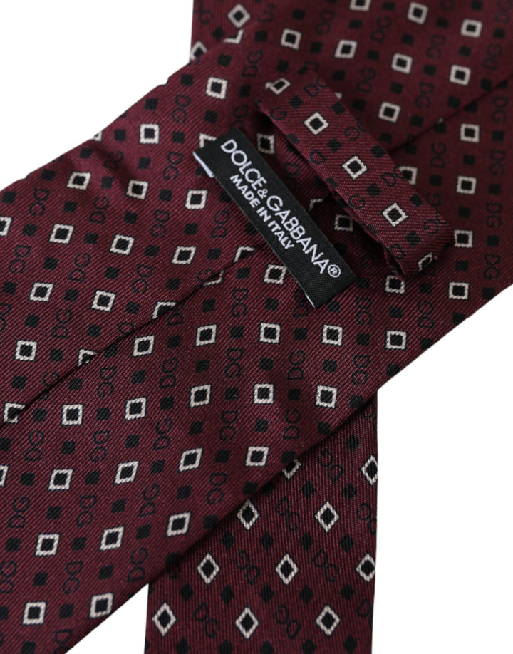 Chestnut brown silk tie with brand logo, adjustable, for men
