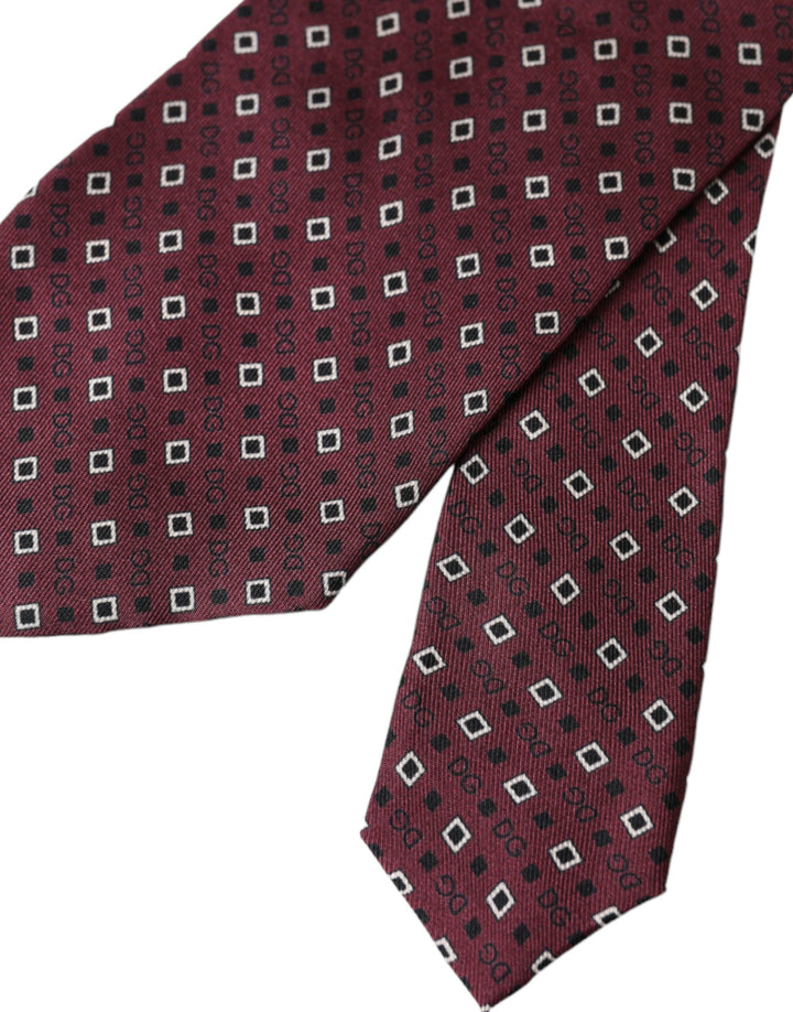 Chestnut brown silk tie with brand logo, adjustable, for men