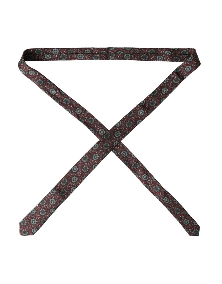 Maroon Floral 100% Silk Adjustable Men's Tie