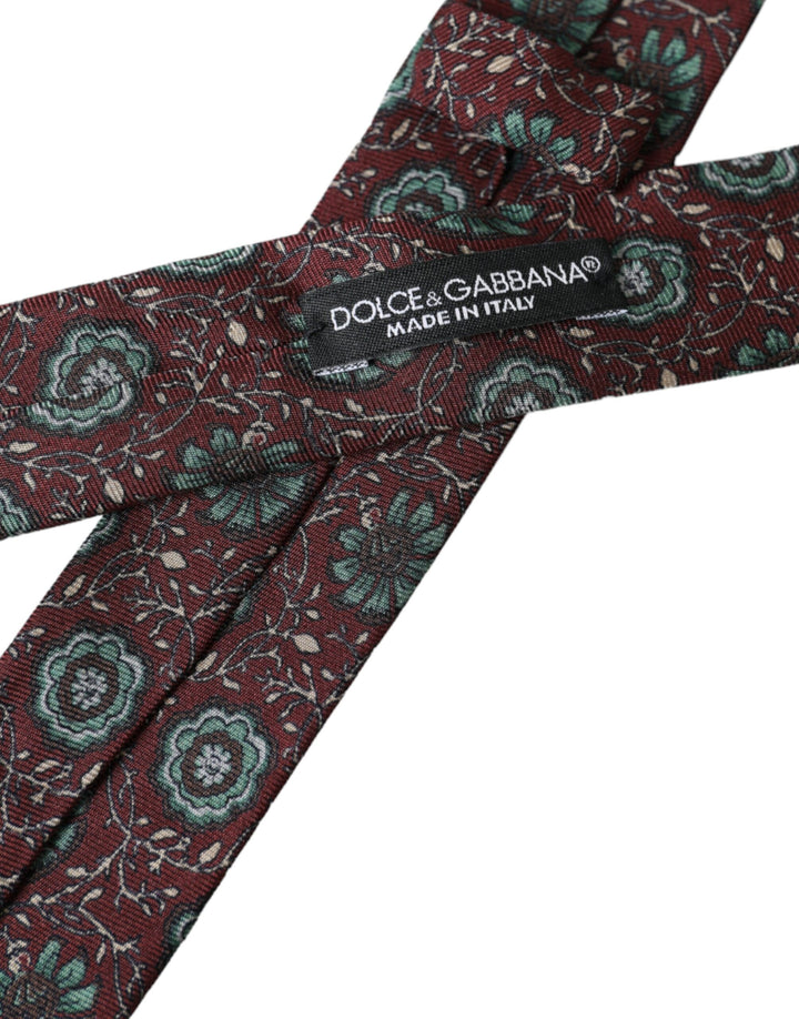 Maroon Floral 100% Silk Adjustable Men's Tie