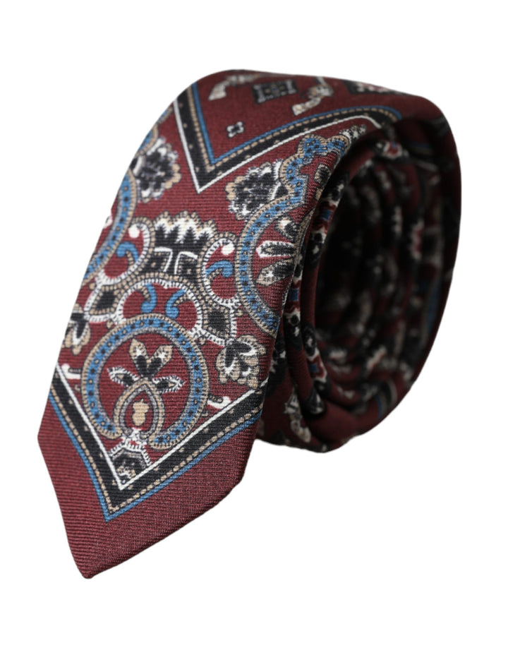 Bordeaux Printed 100% Silk Adjustable Men's Tie