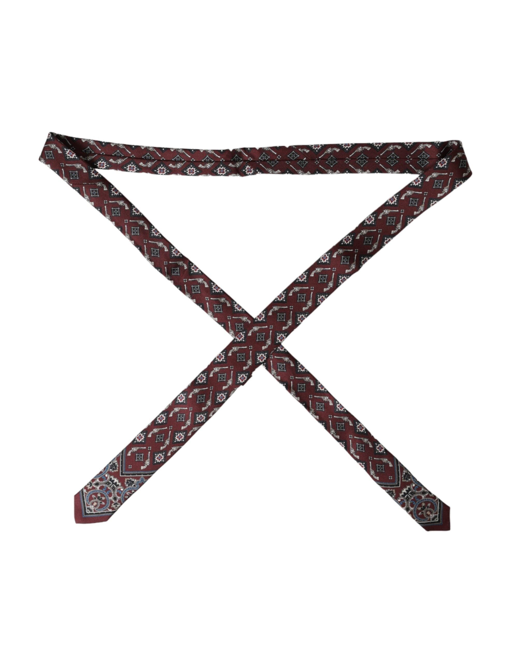 Bordeaux Printed 100% Silk Adjustable Men's Tie