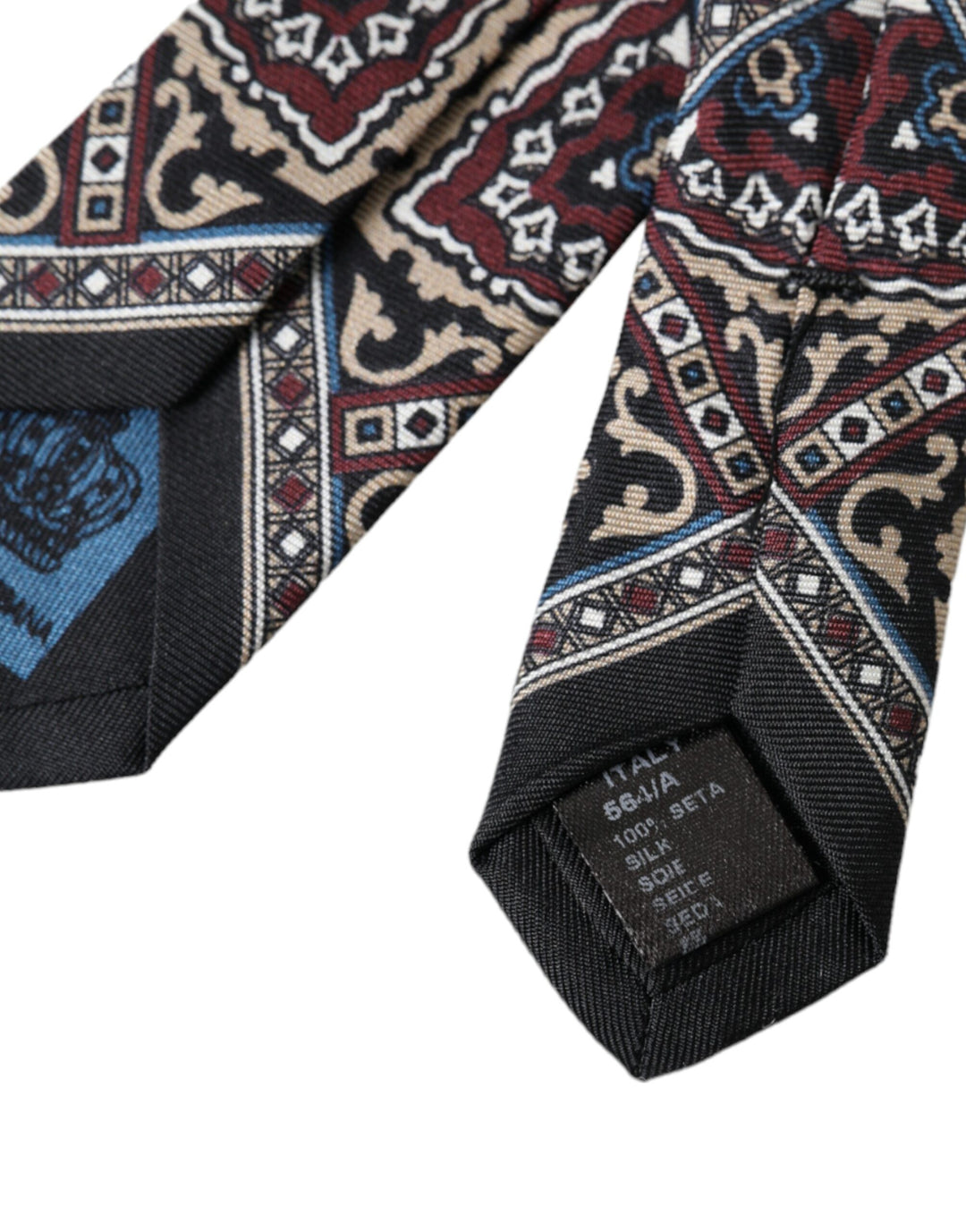 Black Printed 100% Silk Adjustable Men's Tie