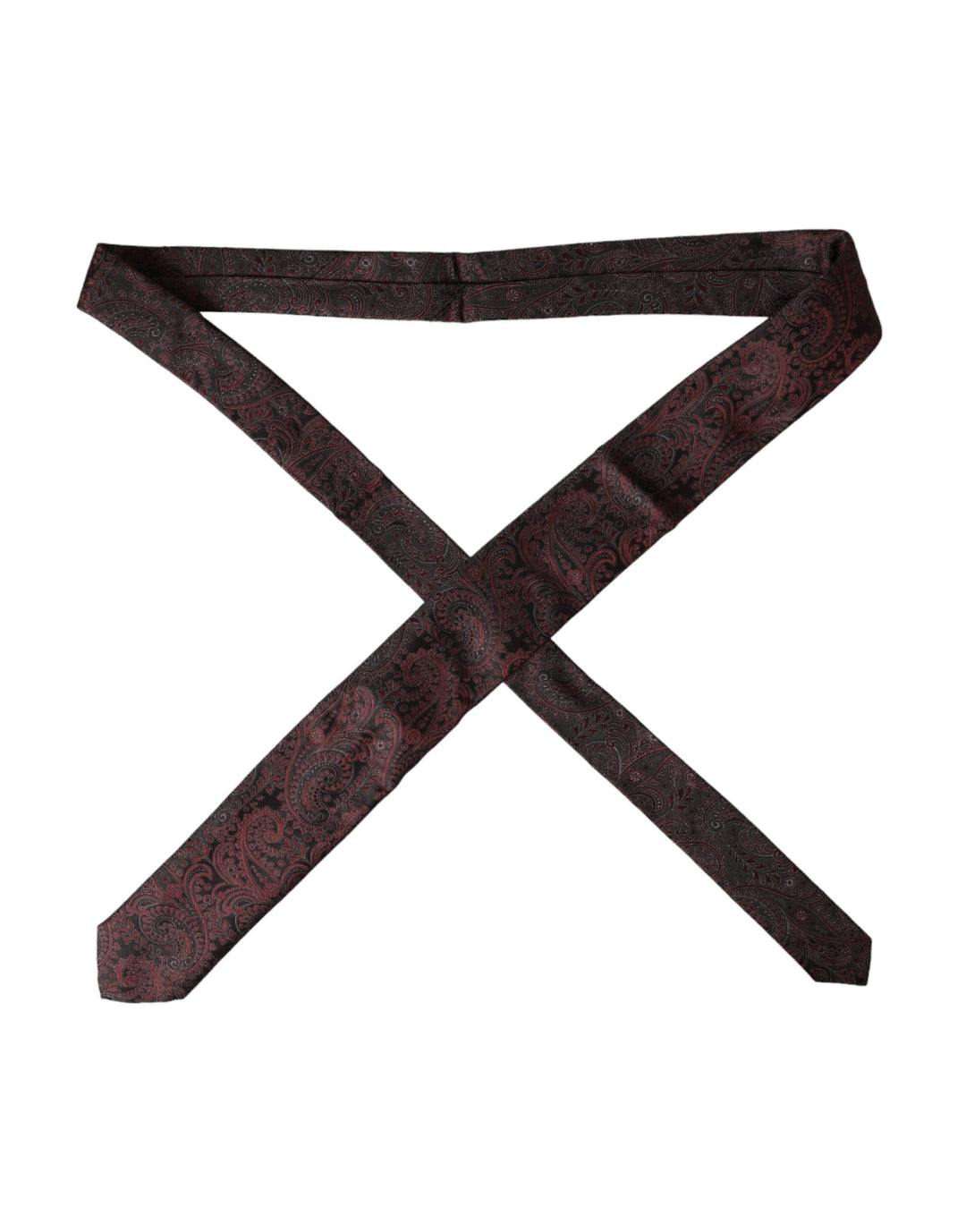 Bordeaux patterned silk tie for men, adjustable