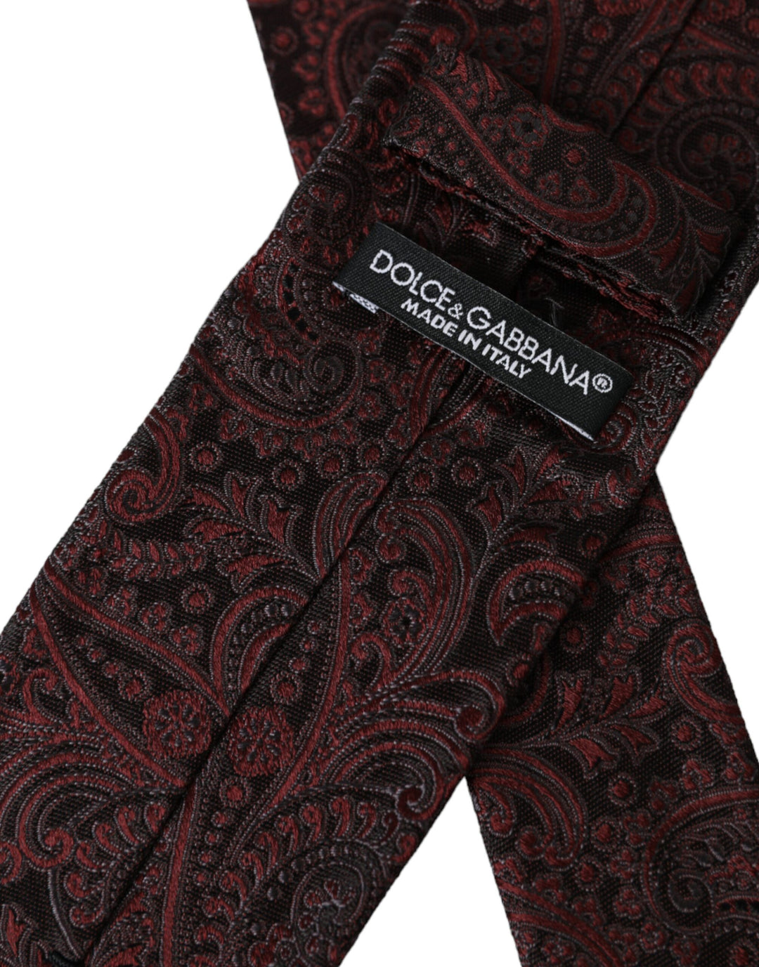 Bordeaux patterned silk tie for men, adjustable
