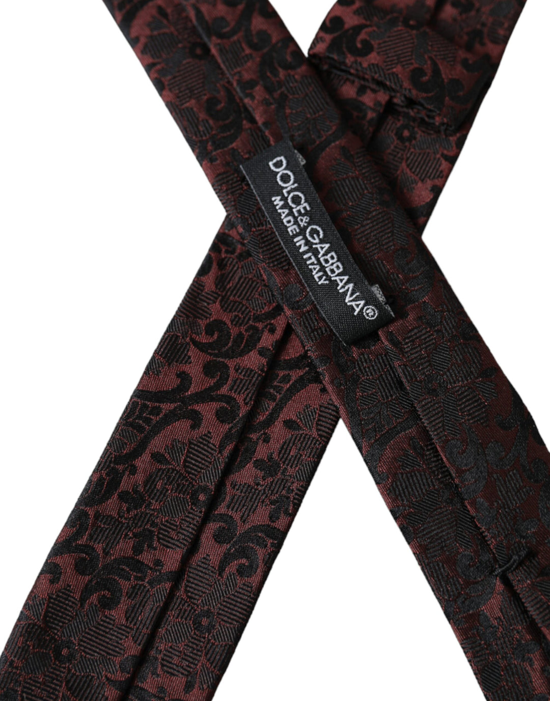 Maroon Floral Fantasy Silk Tie for Men, Adjustable