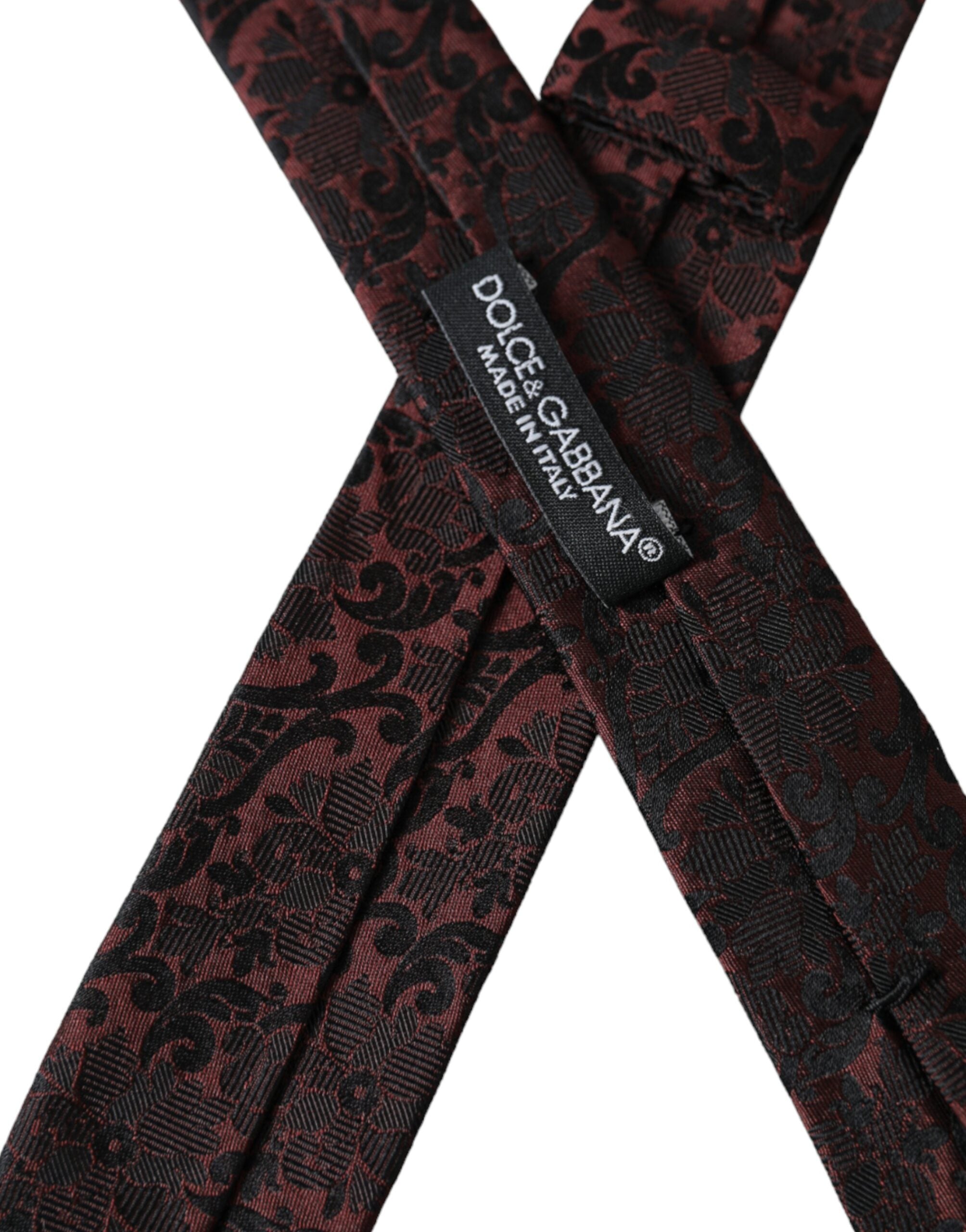 Maroon Floral Fantasy Silk Tie for Men, Adjustable