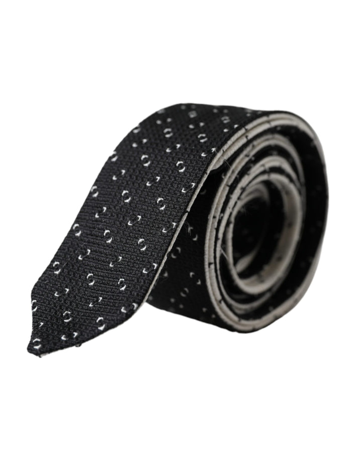 Black and White Patterned Adjustable Tie