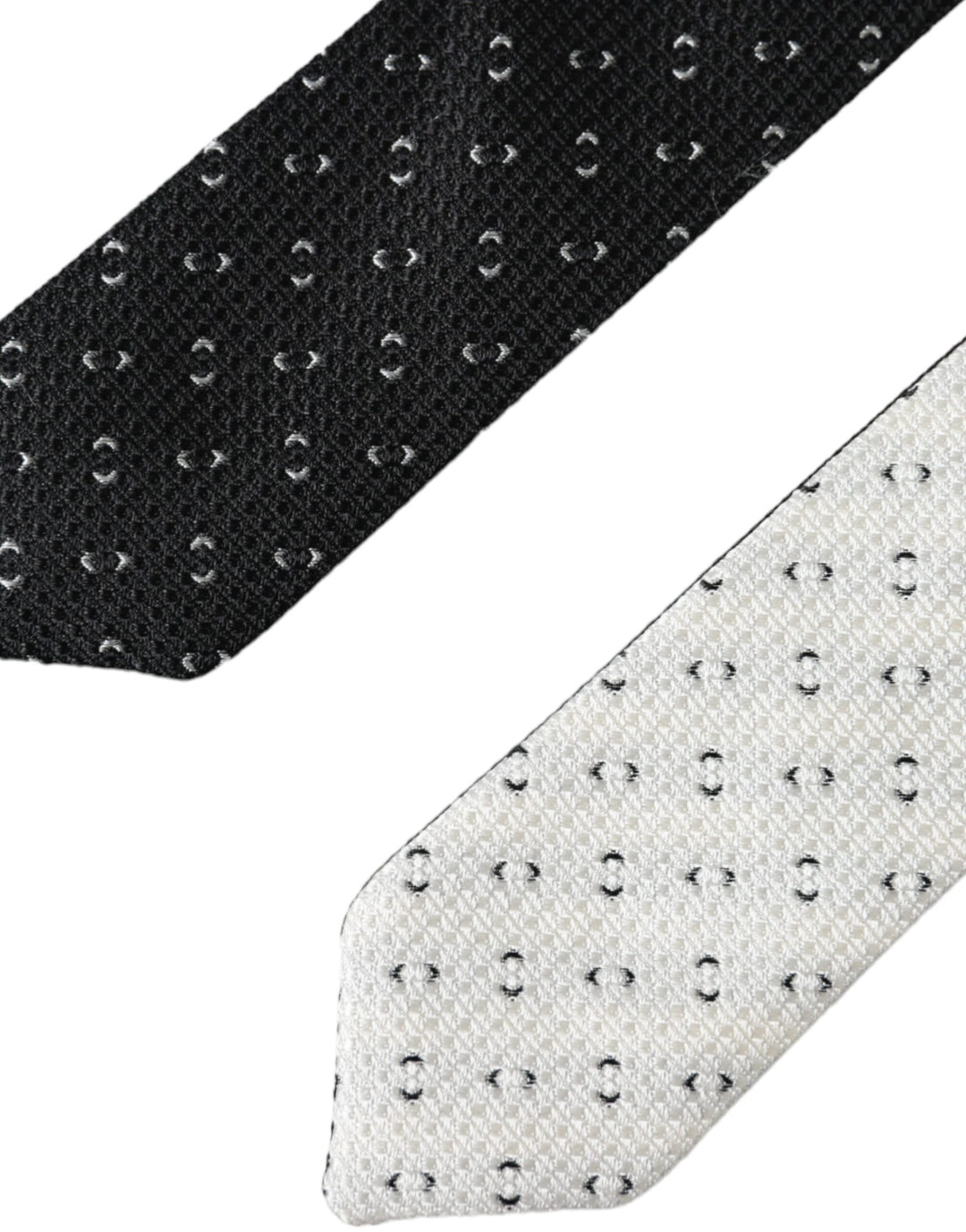 Black and White Patterned Adjustable Tie