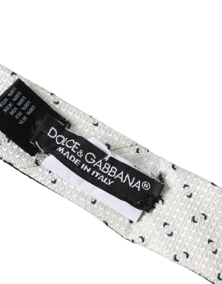 Black and White Patterned Adjustable Tie
