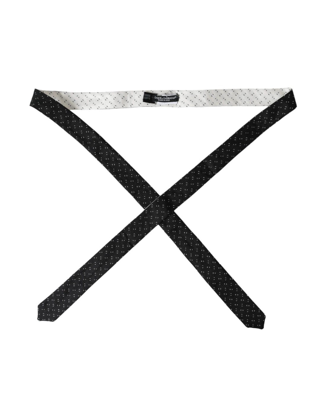 Black and White Patterned Adjustable Tie