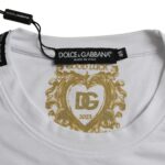 Weißes Baumwoll-T-Shirt mit Rundhalsausschnitt und kurzen Ärmeln