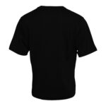 Schwarzes Baumwoll-T-Shirt mit Rundhalsausschnitt und kurzen Ärmeln