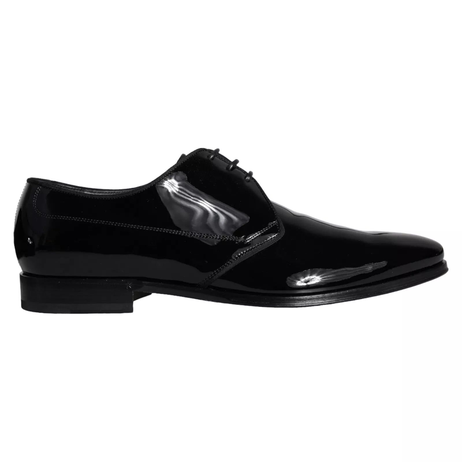 Black calf leather derby men's dress shoes