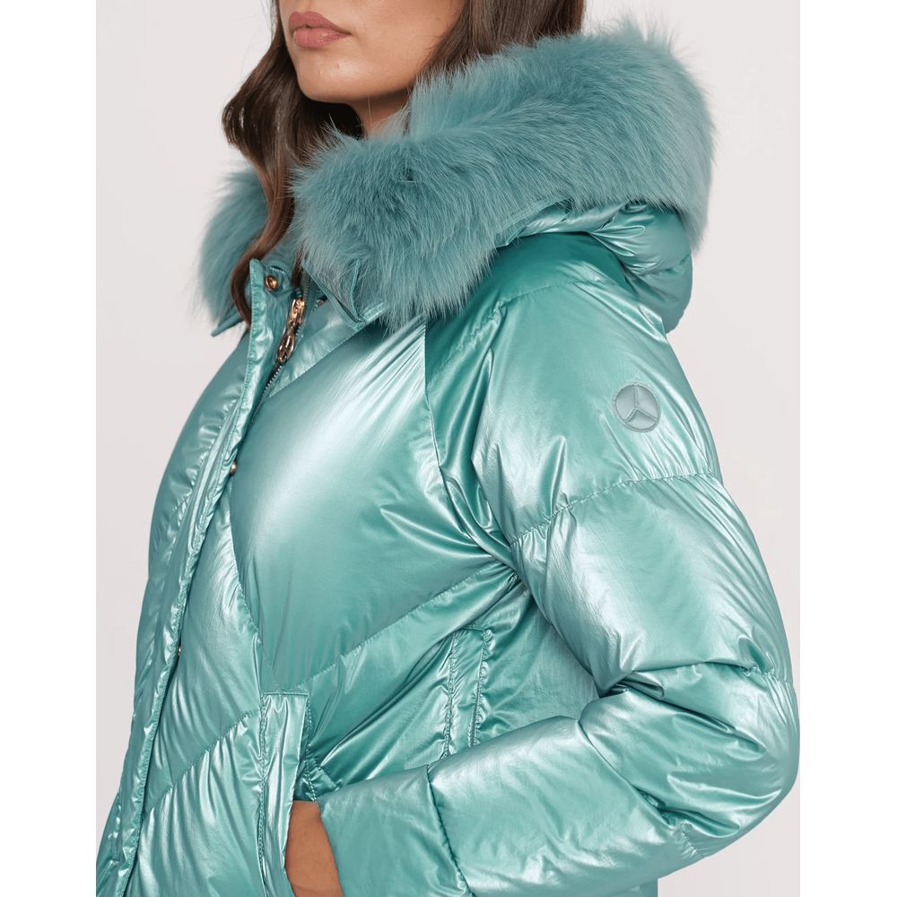 Light blue polyester women's jacket