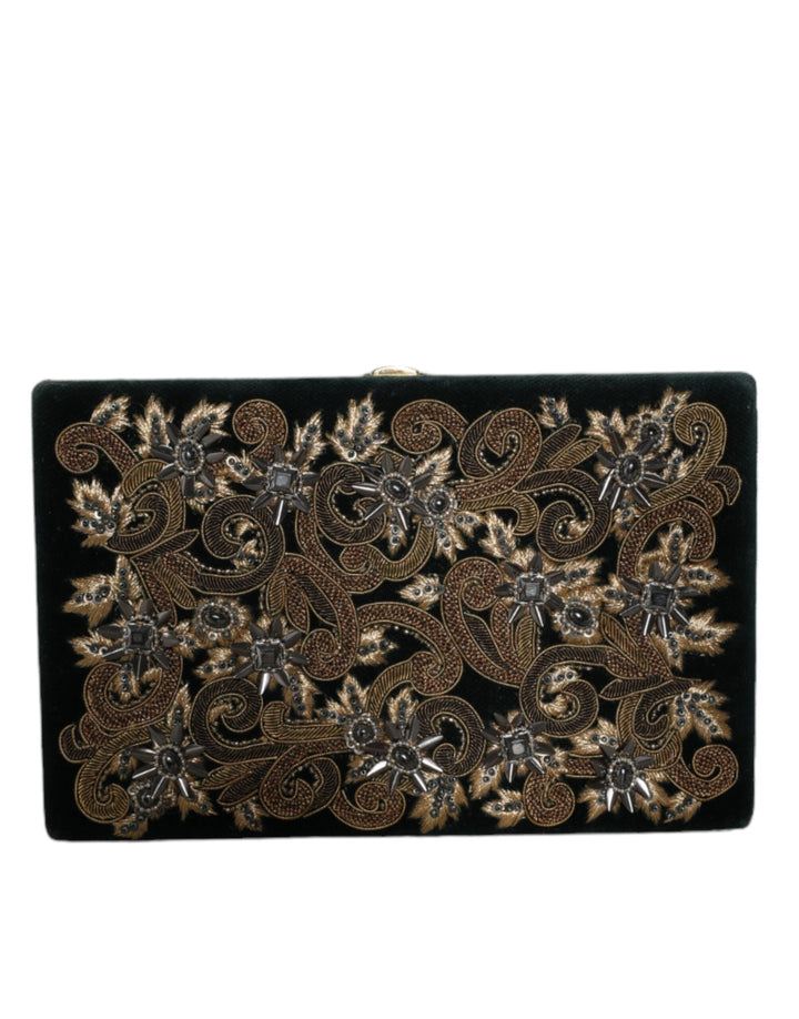 Black Velvet Gold Frame Clutch Evening Party Handbag