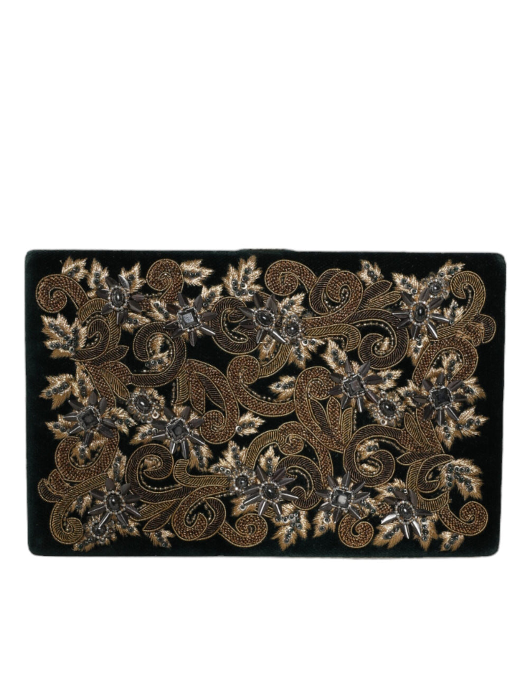 Black Velvet Gold Frame Clutch Evening Party Handbag