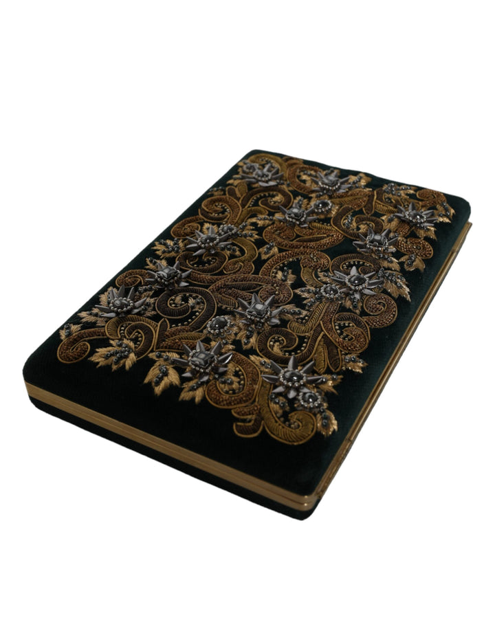 Black Velvet Gold Frame Clutch Evening Party Handbag