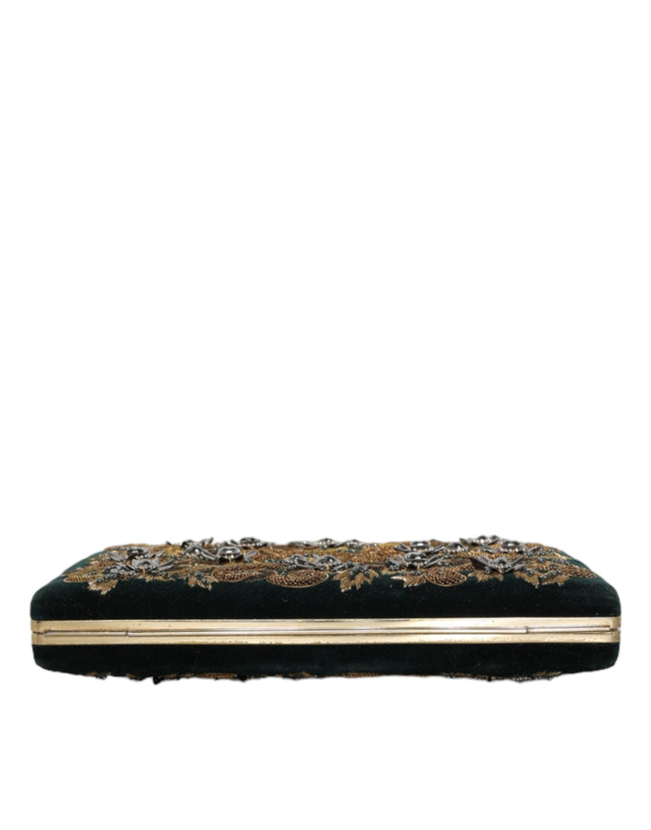 Black Velvet Gold Frame Clutch Evening Party Handbag