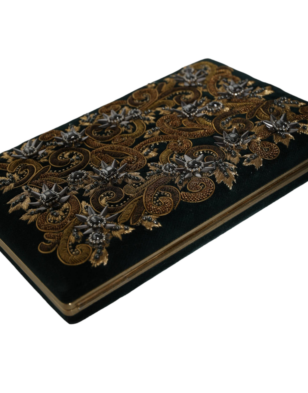 Black Velvet Gold Frame Clutch Evening Party Handbag