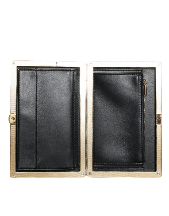 Black Velvet Gold Frame Clutch Evening Party Handbag