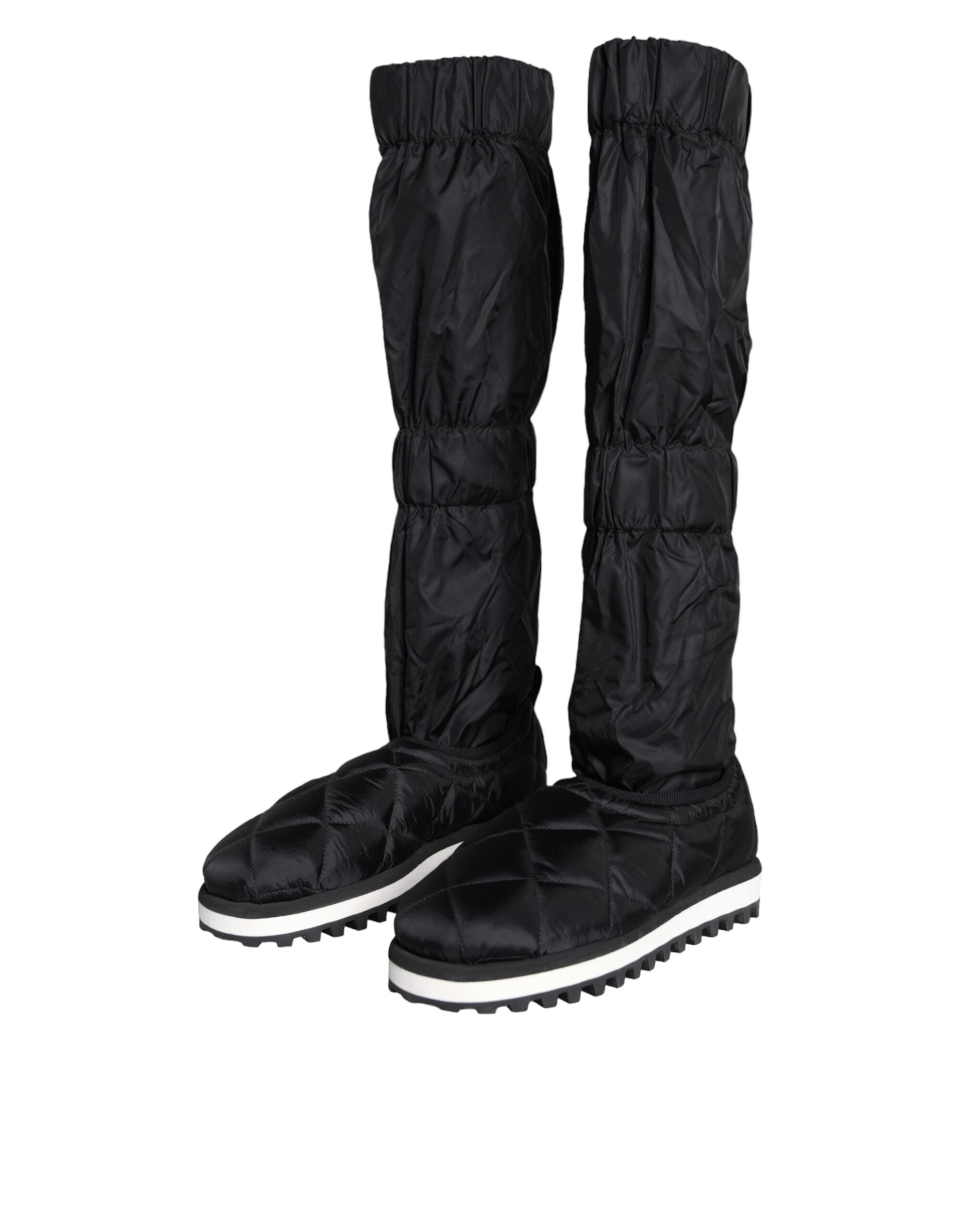 Black quilted high top boots sneakers shoes