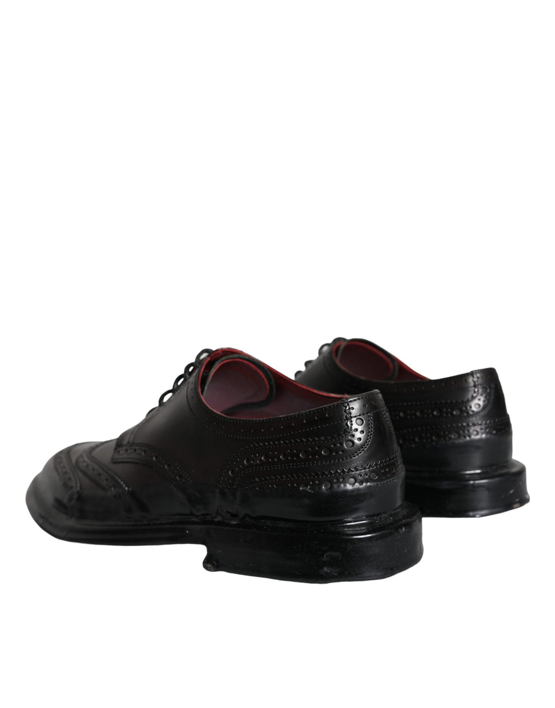 Dolce & Gabbana Schwarzes Leder Oxford Wingtip Formale Männer Schuhe