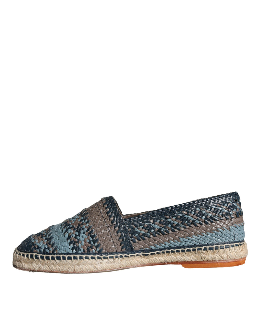 Dolce & Gabbana Blaugraue gewebte Leder Espadrille-Schuhe von Buffalo