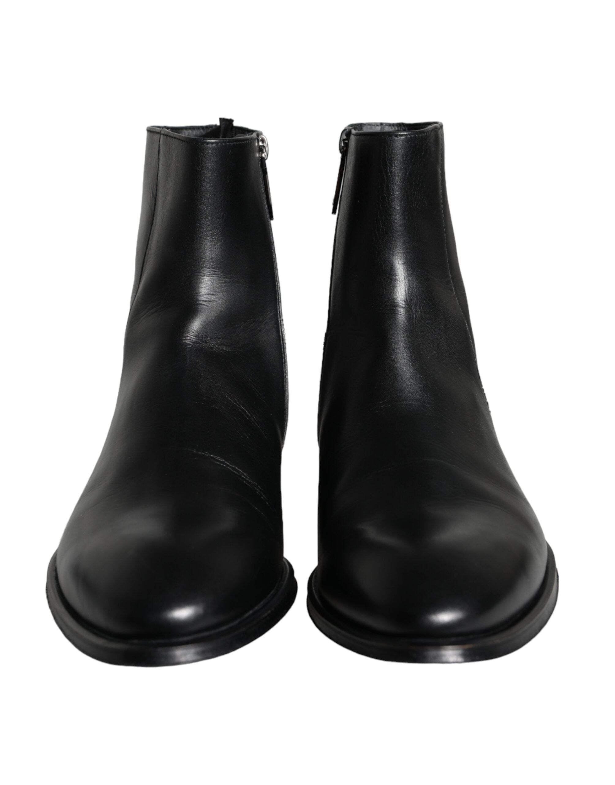 Black calf leather men's boots men's shoes