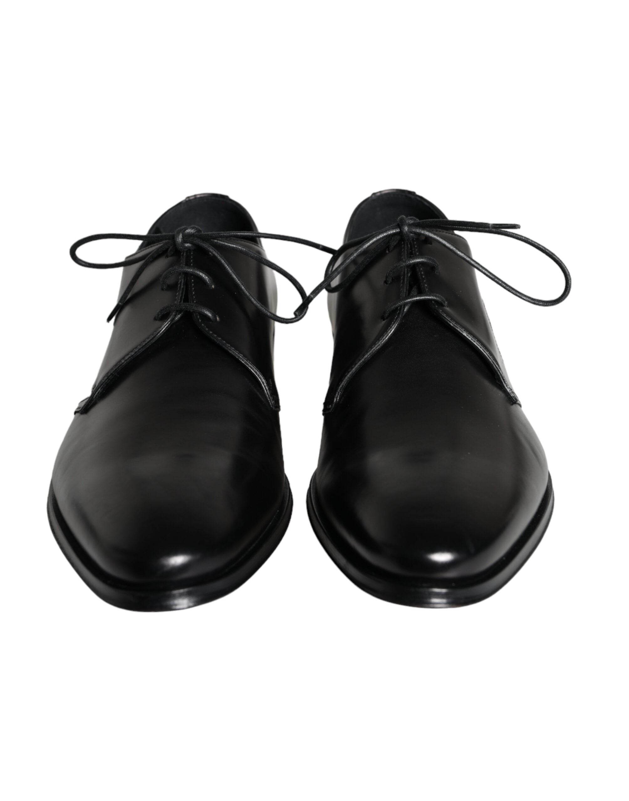 Black calf leather derby men's dress shoes