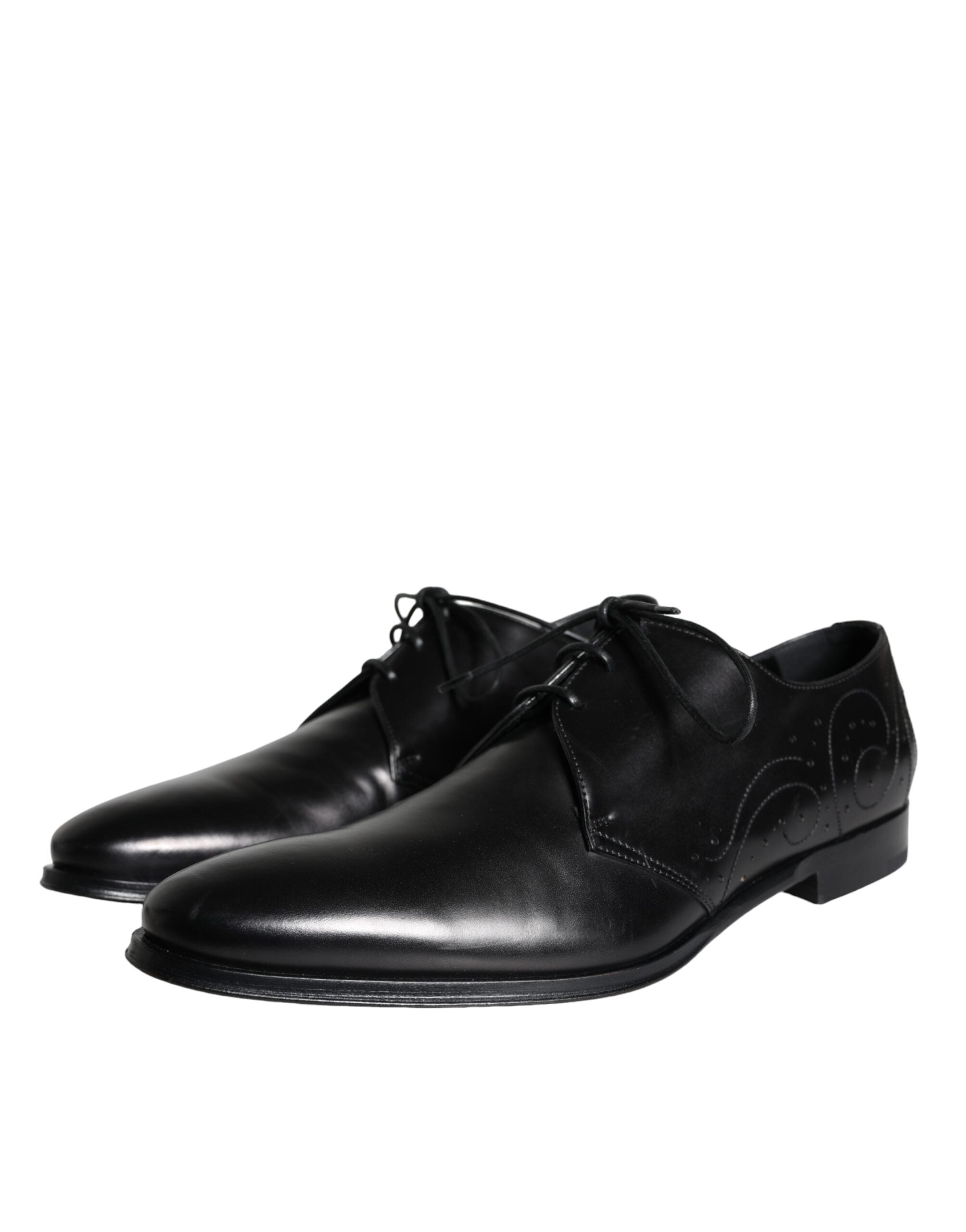 Black calf leather derby men's dress shoes