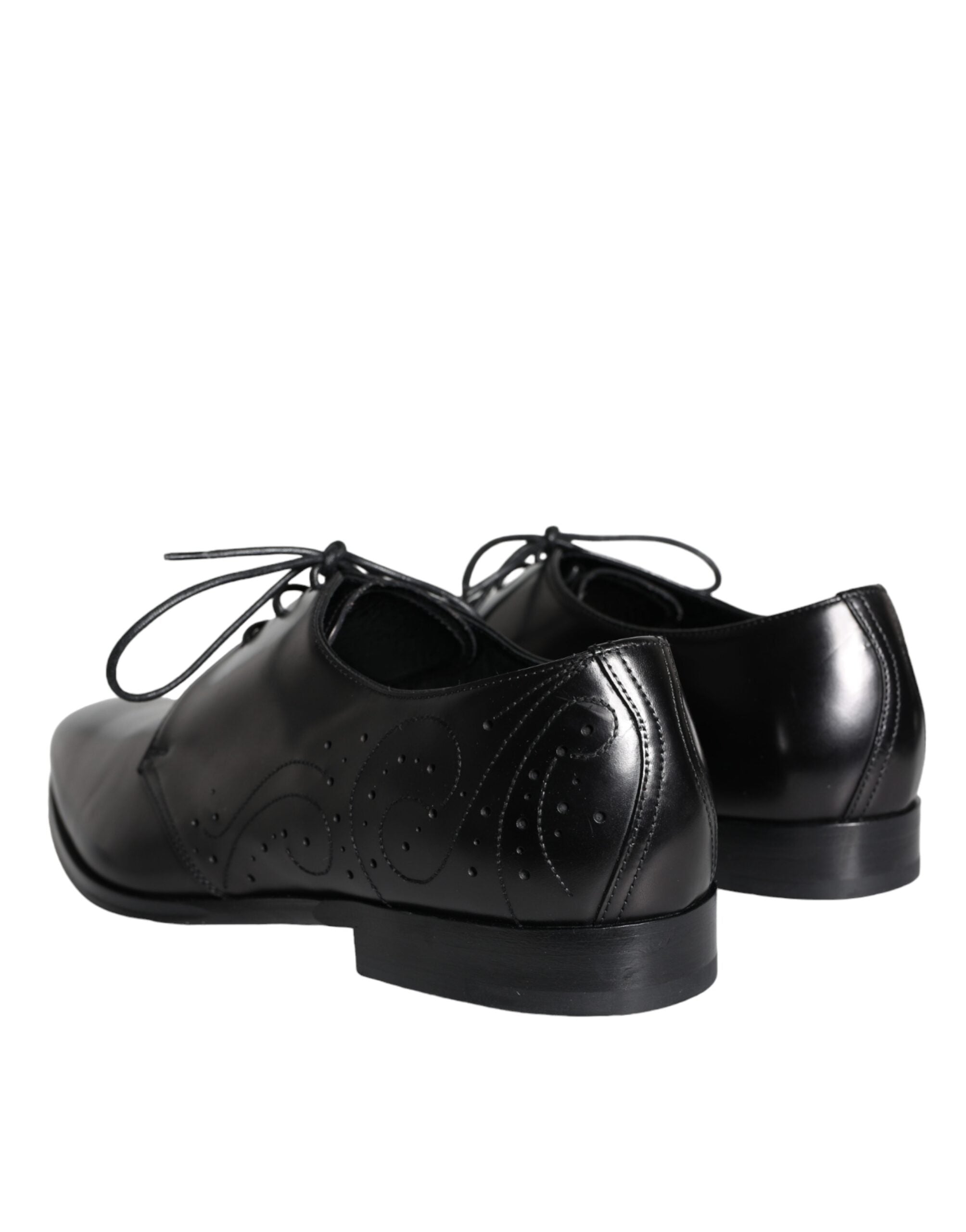 Black calf leather derby men's dress shoes