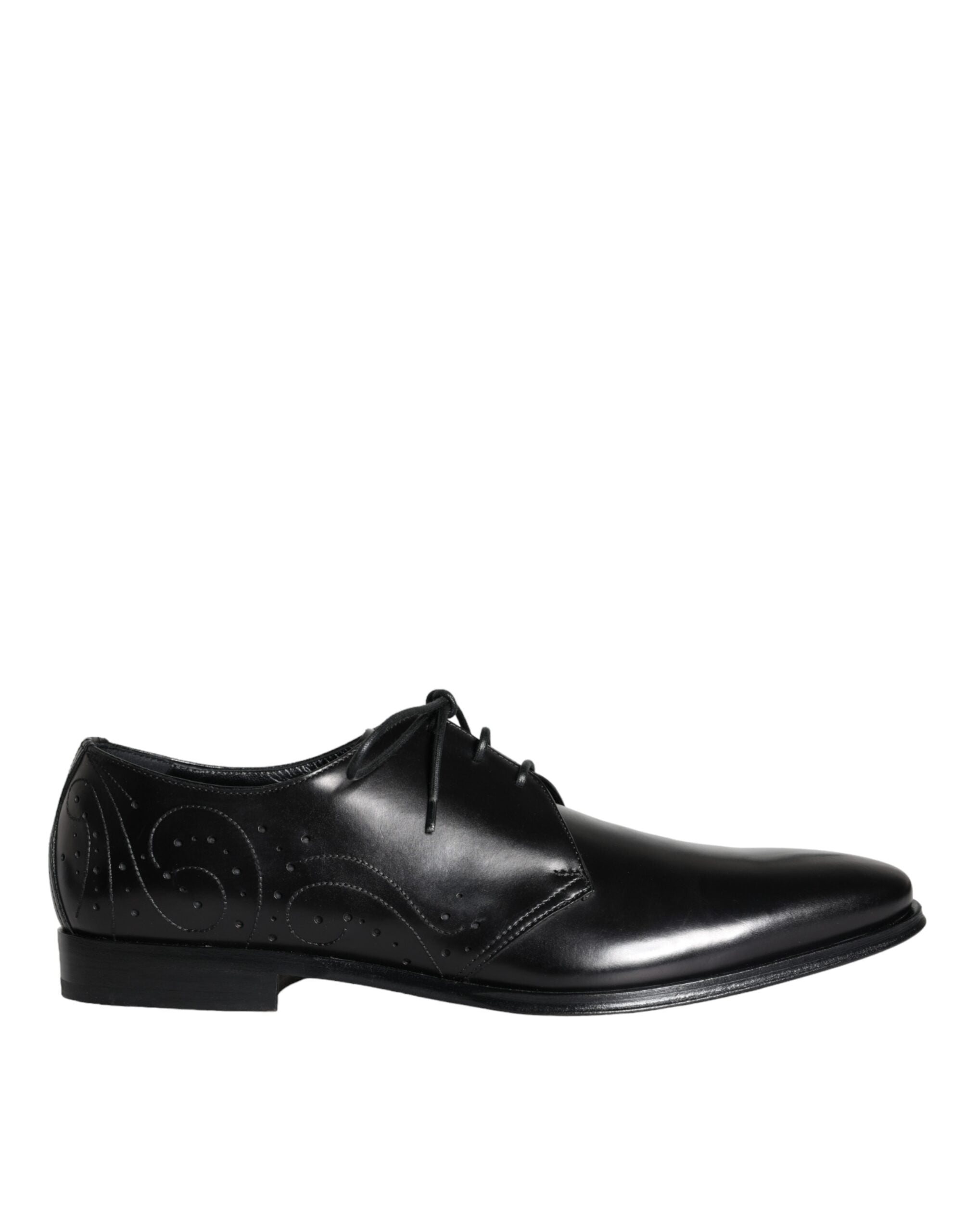 Black calf leather derby men's dress shoes