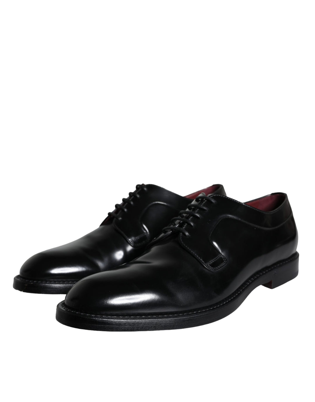 Dolce & Gabbana Schwarzes Kalbsleder Derby Herren Anzugschuhe