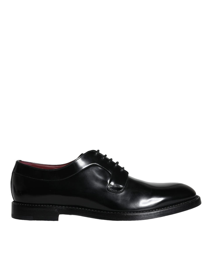 Dolce & Gabbana Schwarzes Kalbsleder Derby Herren Anzugschuhe