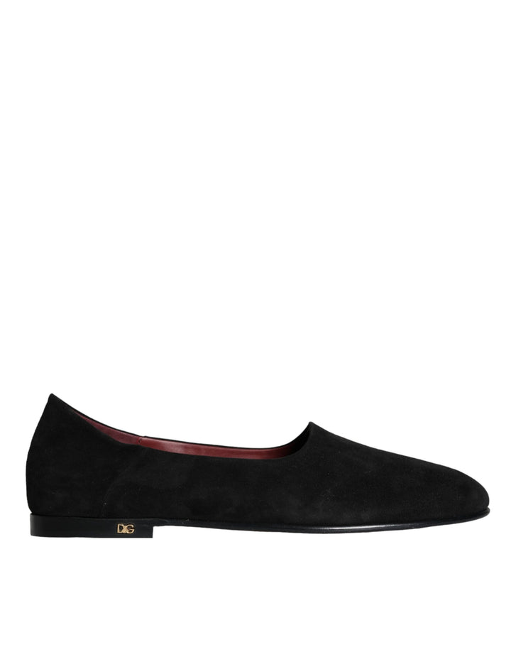 Dolce & Gabbana Schwarz Wildleder Loafers Formal Slip On Schuhe