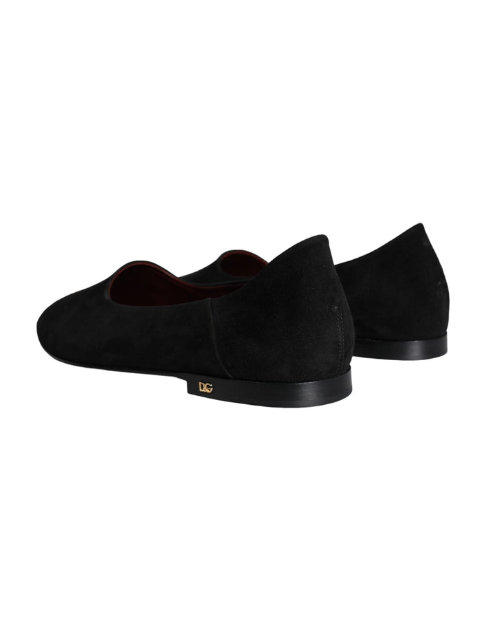 Dolce & Gabbana Schwarz Wildleder Loafers Formal Slip On Schuhe