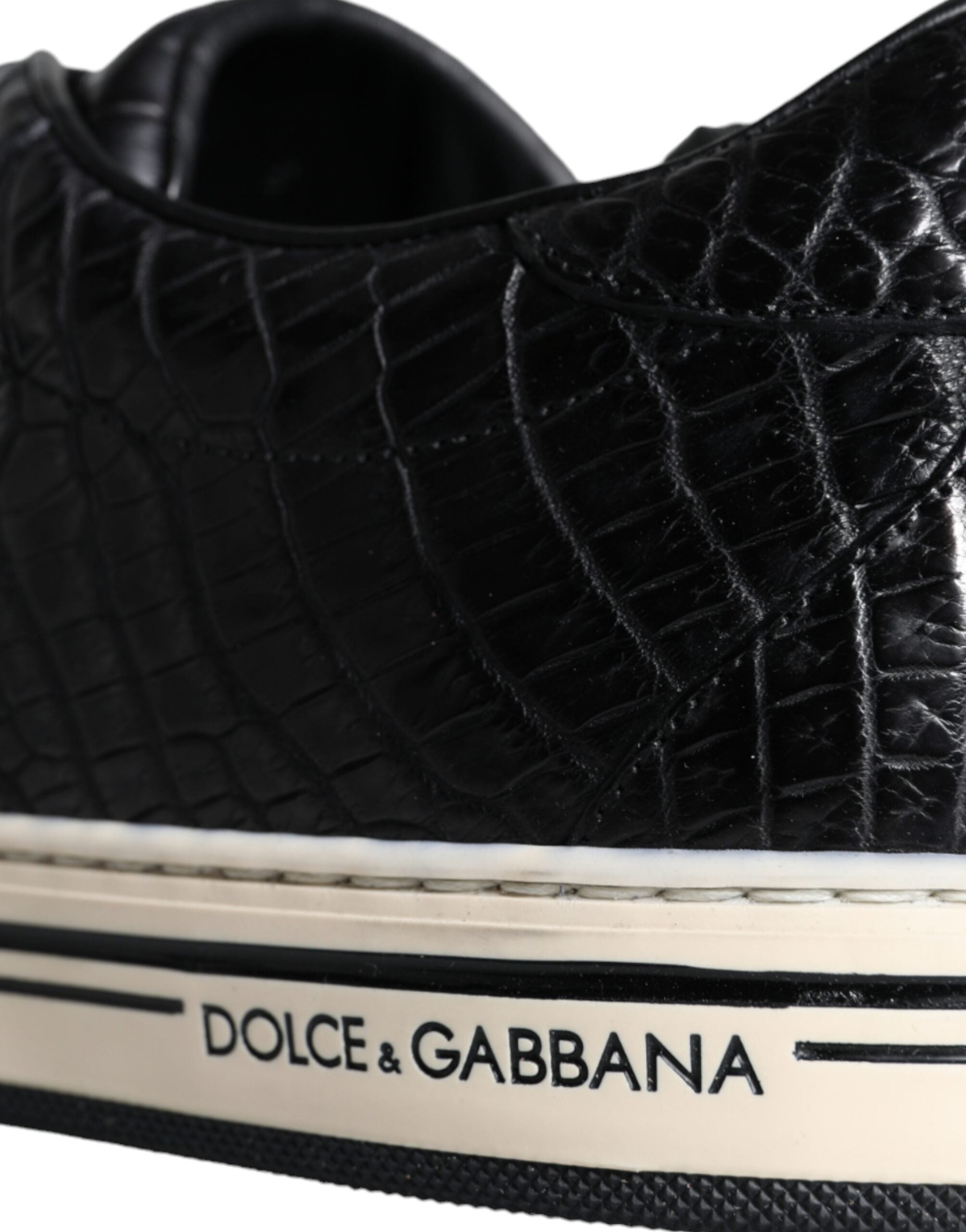 Black Leather Men's Low Top Sneakers Shoes